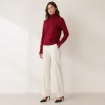 Button Cuff Turtleneck Knit Top