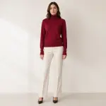 Button Cuff Turtleneck Knit Top
