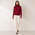 Button Cuff Turtleneck Knit Top