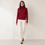 Button Cuff Turtleneck Knit Top
