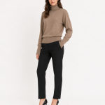 Button Cuff Turtleneck Knit Top
