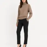 Button Cuff Turtleneck Knit Top