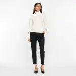 Button Cuff Turtleneck Knit Top