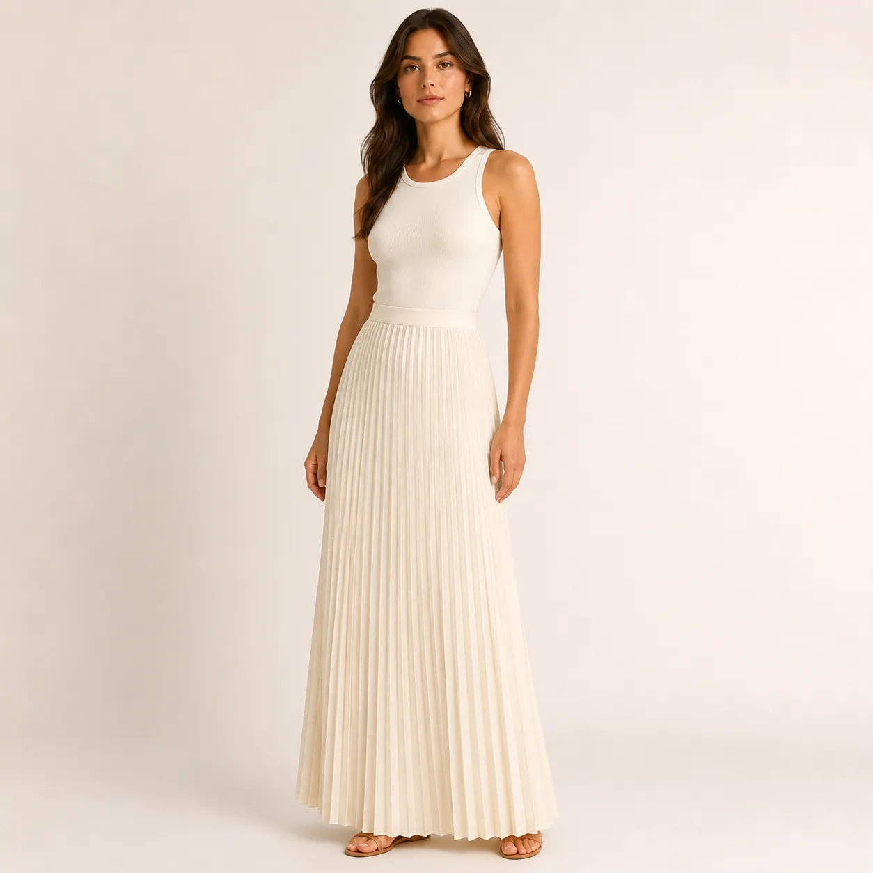 Pleated Maxi Skirt-4