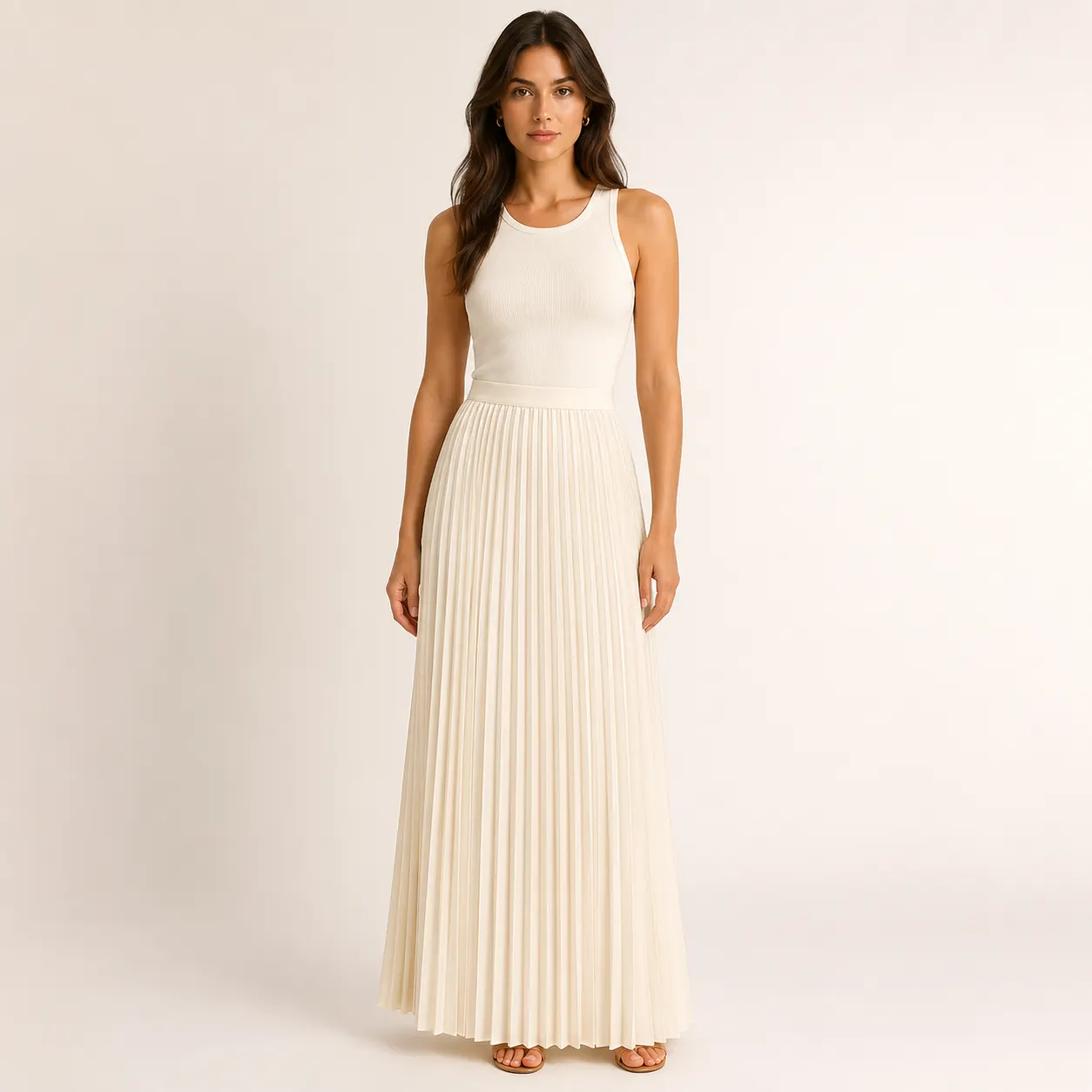 Pleated Maxi Skirt