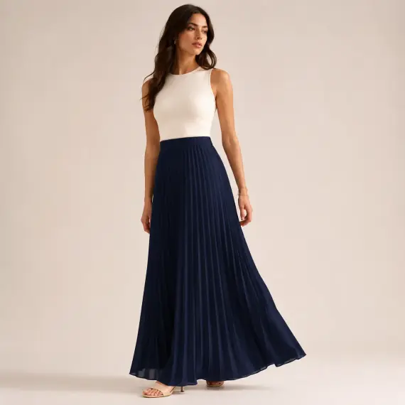 Pleated Maxi Skirt