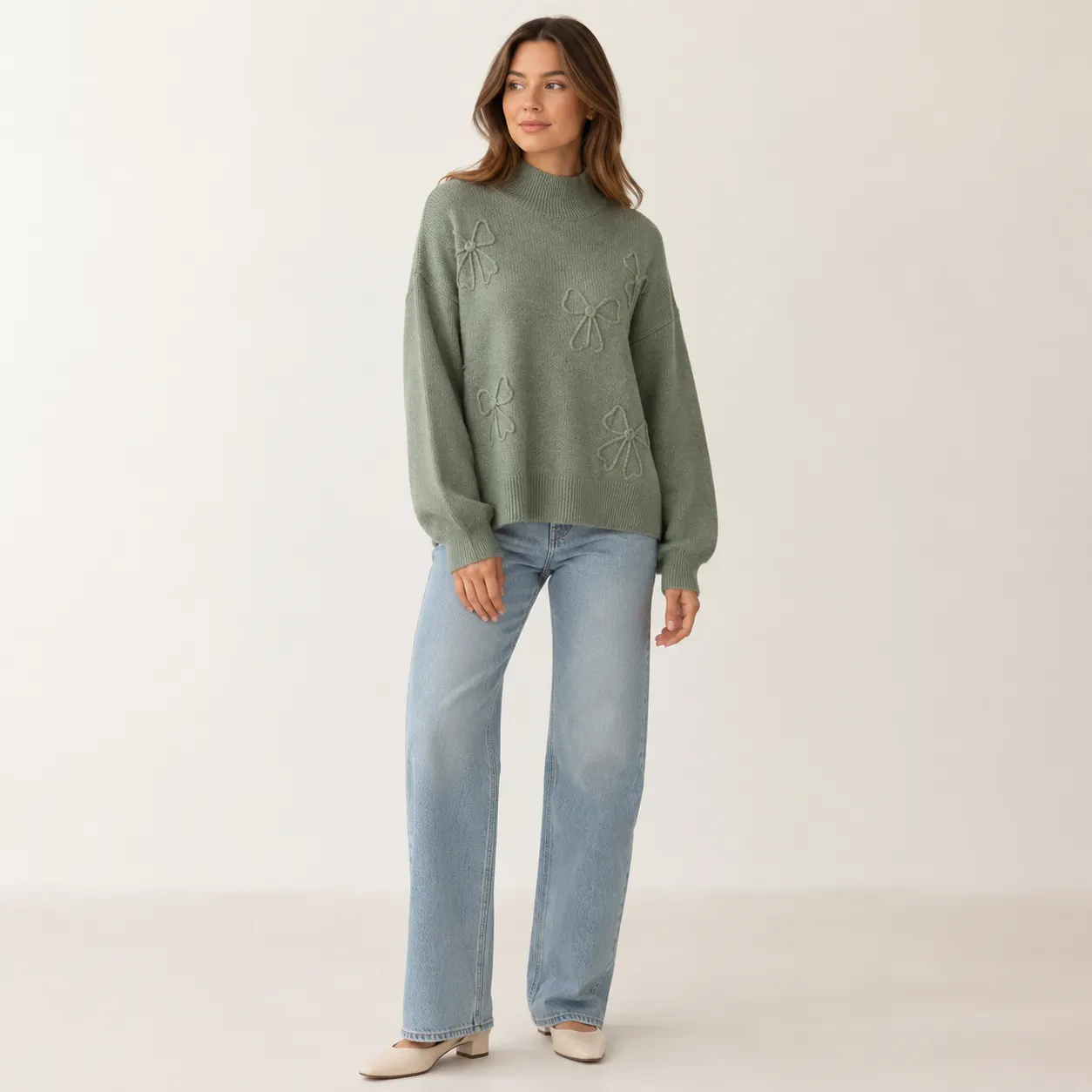 Bow Detail Cozy Knit Sweater-4
