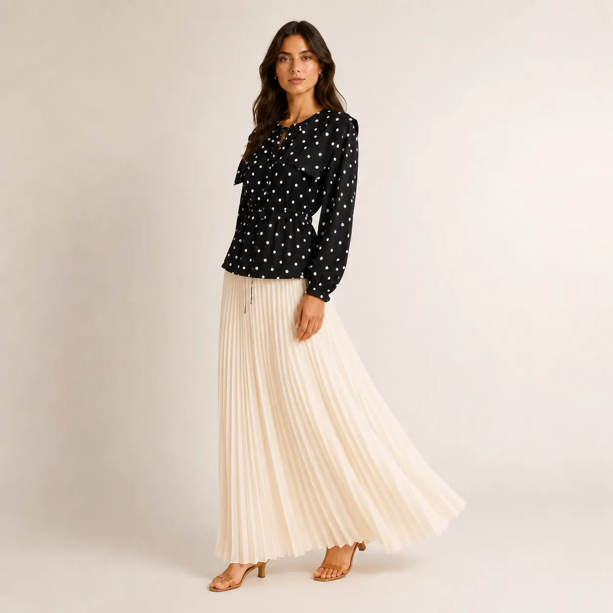 Polka Dot Tie-Waist Chemise