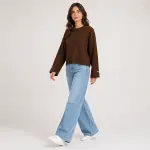 Button Cuff Relaxed Knit Top