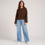 Button Cuff Relaxed Knit Top