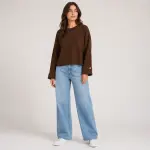 Button Cuff Relaxed Knit Top