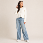 Button Cuff Relaxed Knit Top