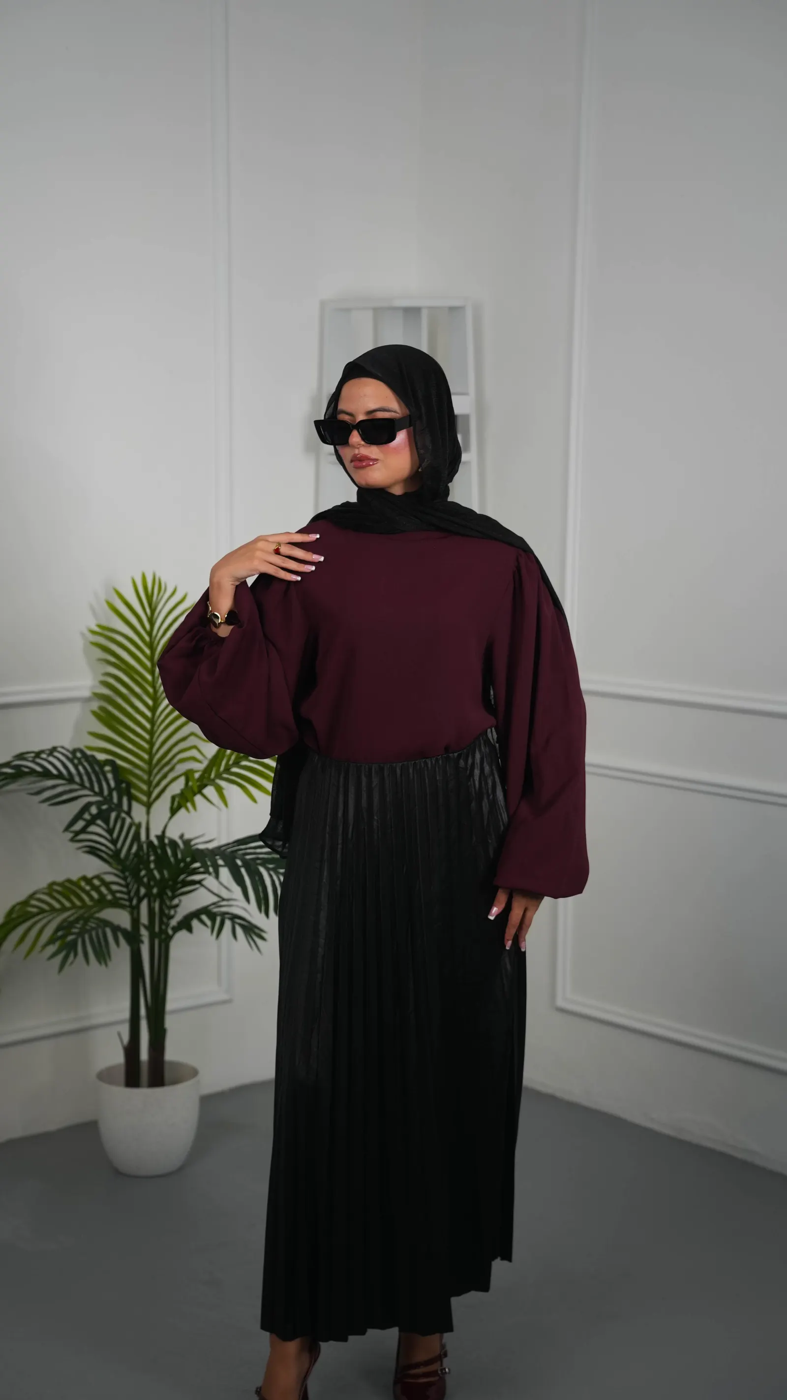 Puff Sleeve Waist Blouse