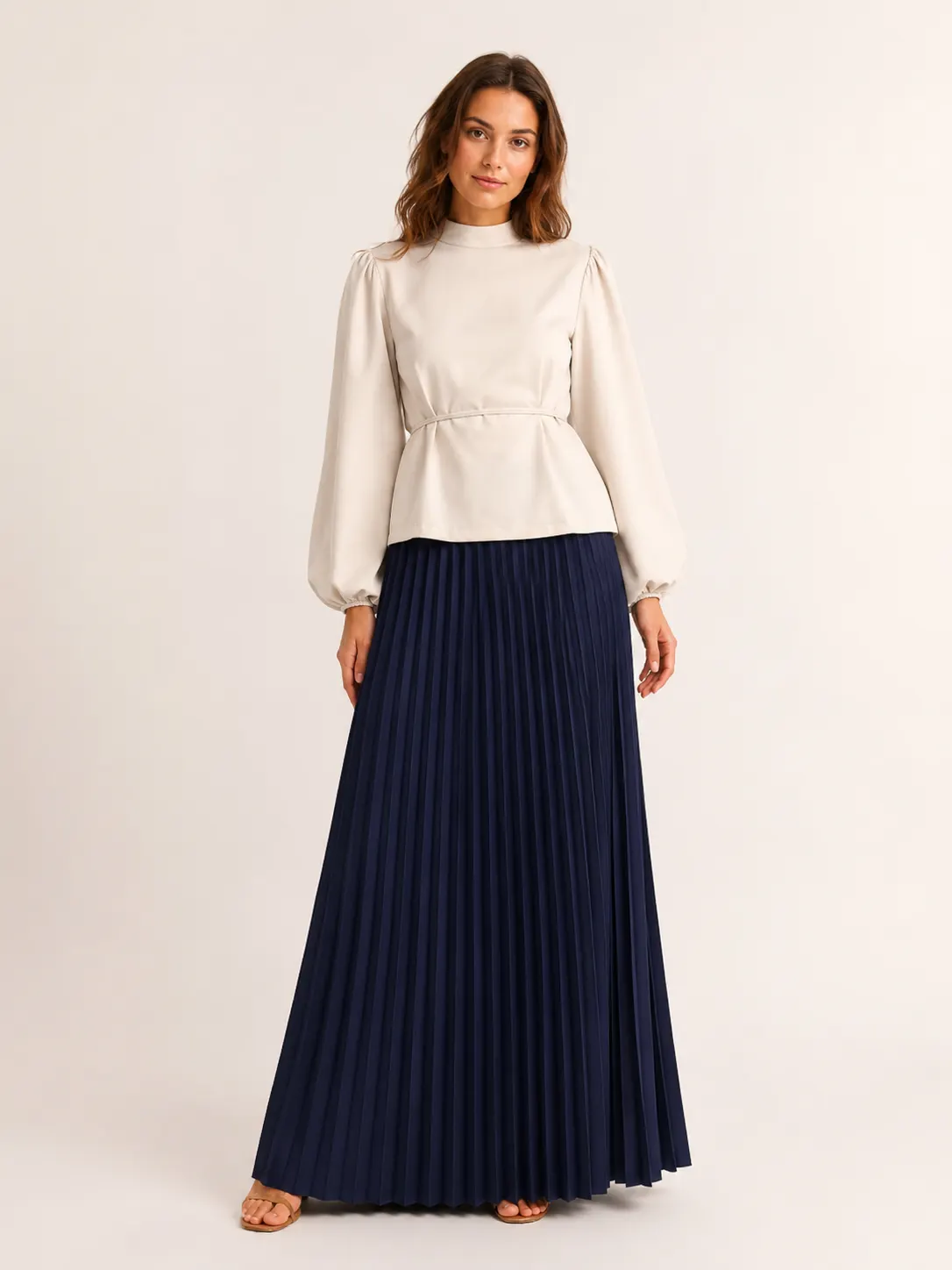 Puff Sleeve Waist Blouse-2