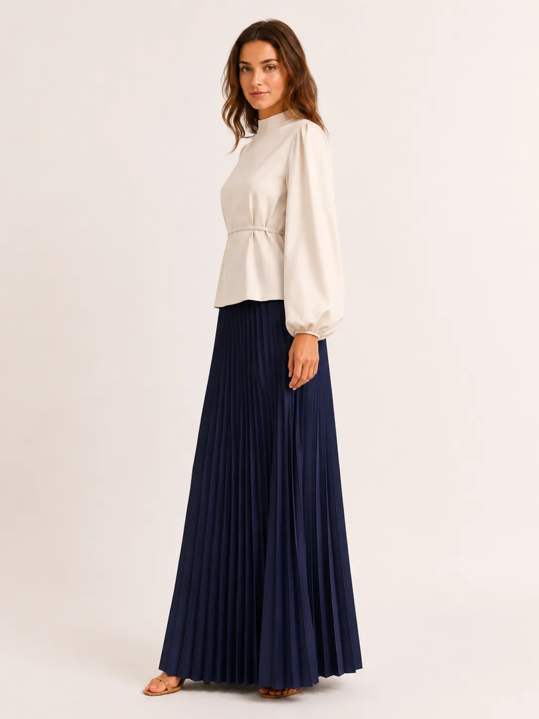 Puff Sleeve Waist Blouse-3