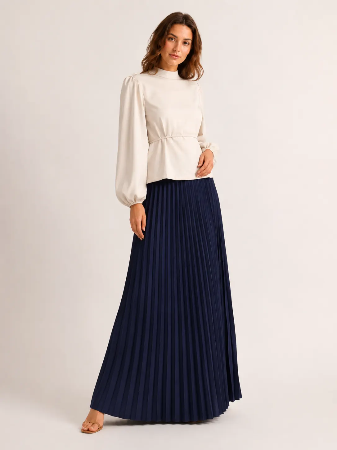 Puff Sleeve Waist Blouse