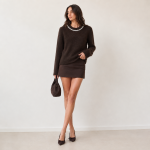 Crystal Trim Soft Knit Sweater