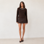 Crystal Trim Soft Knit Sweater