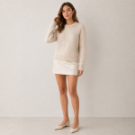 Crystal Trim Soft Knit Sweater