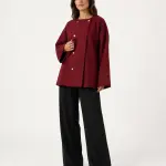 Burgundy Button Jacket