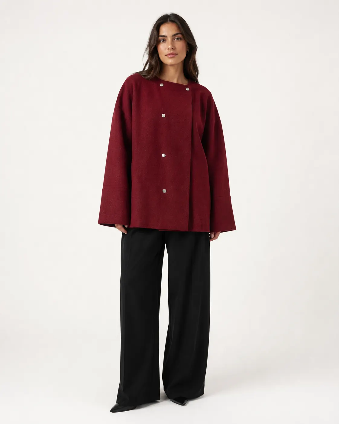 Burgundy Button Jacket-4