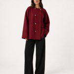 Burgundy Button Jacket
