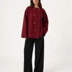 Burgundy Button Jacket