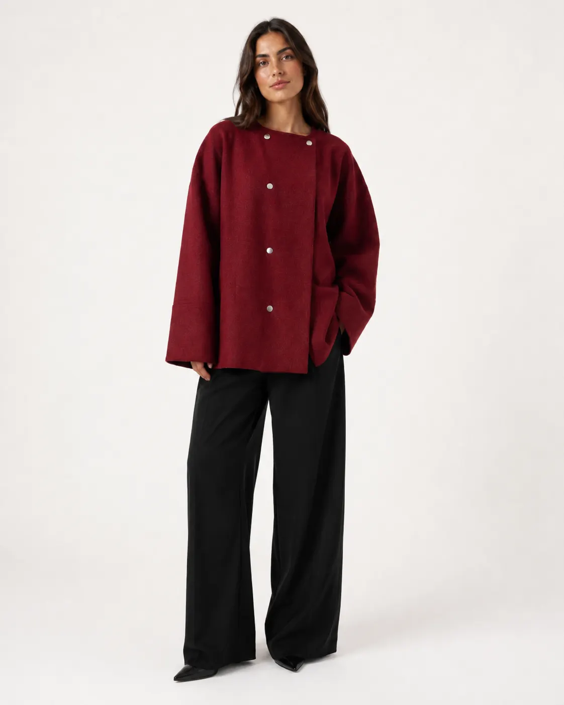 Burgundy Button Jacket
