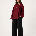 Burgundy Button Jacket