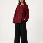 Burgundy Button Jacket