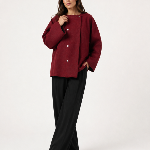 Burgundy Button Jacket
