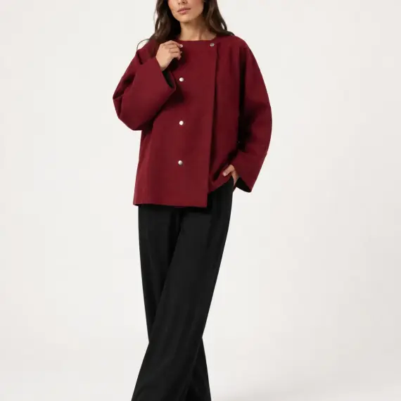 Burgundy Button Jacket