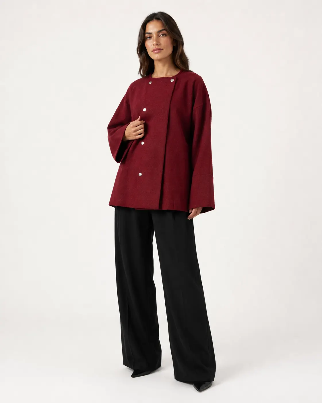 Burgundy Button Jacket-3