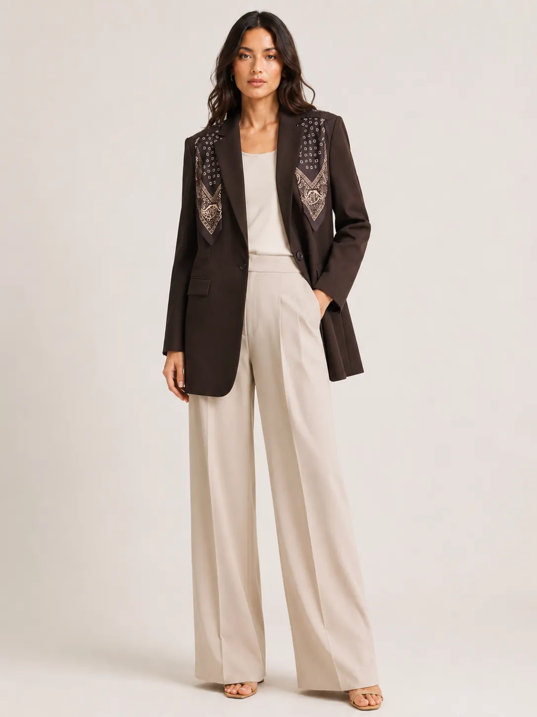 Scarf Detail Tailored Blazer-2