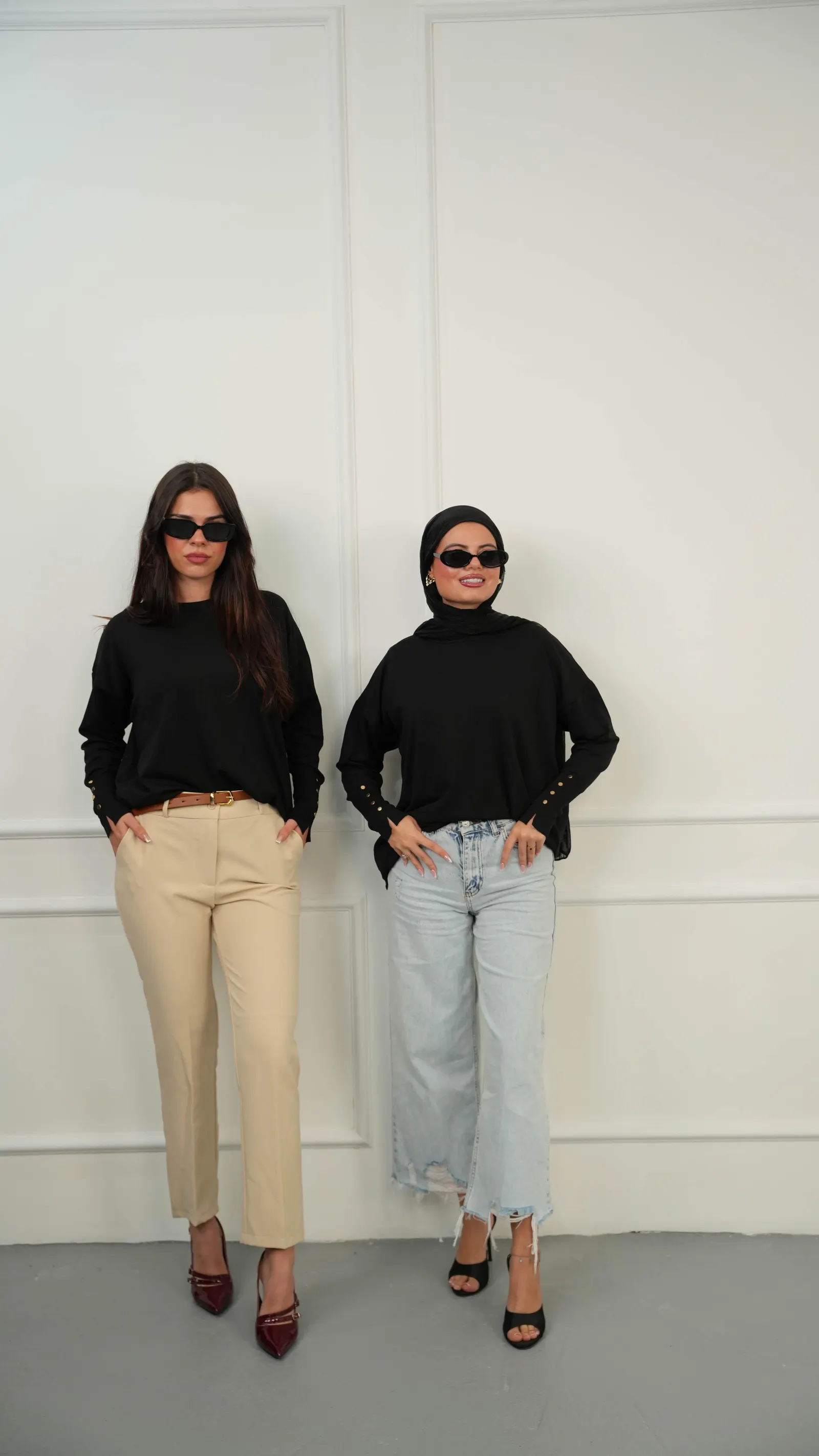Button Cuff Knit Long Top-3