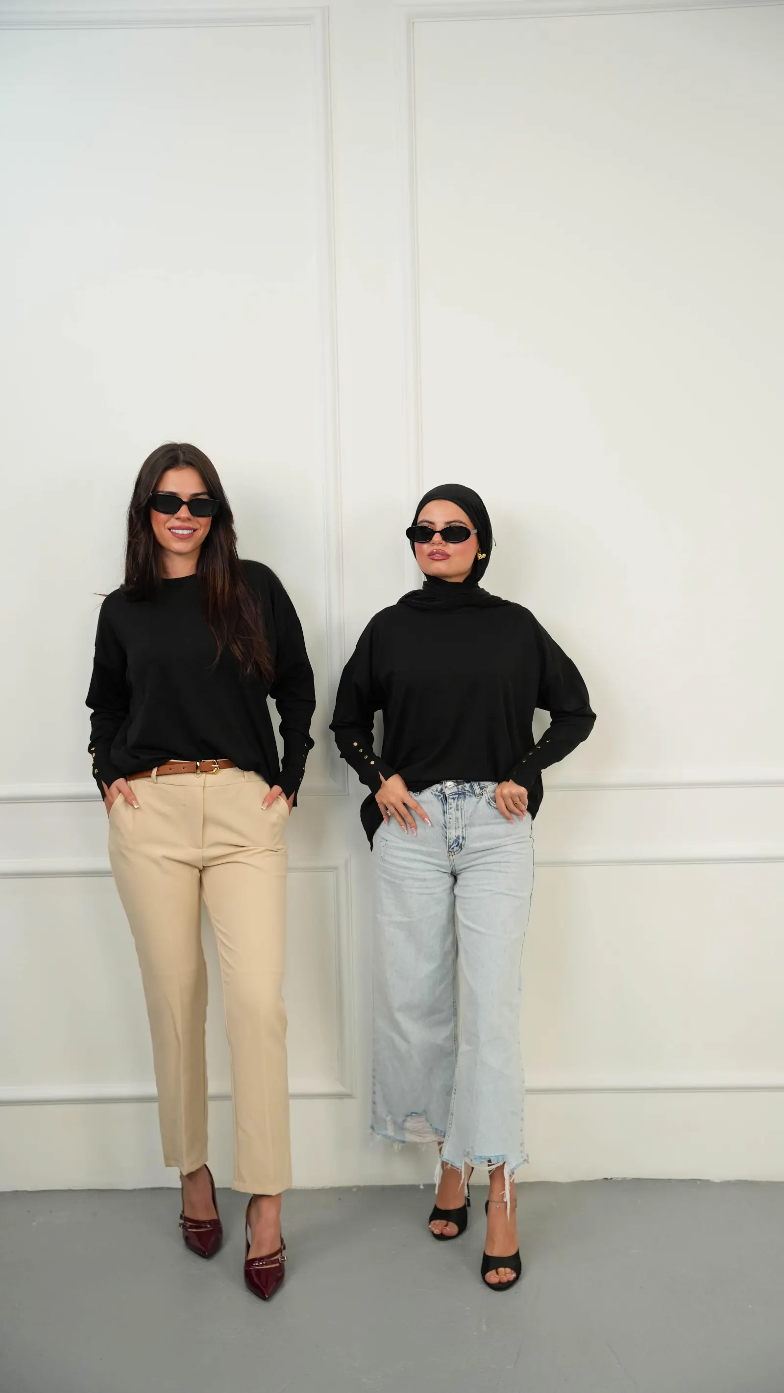 Button Cuff Knit Long Top