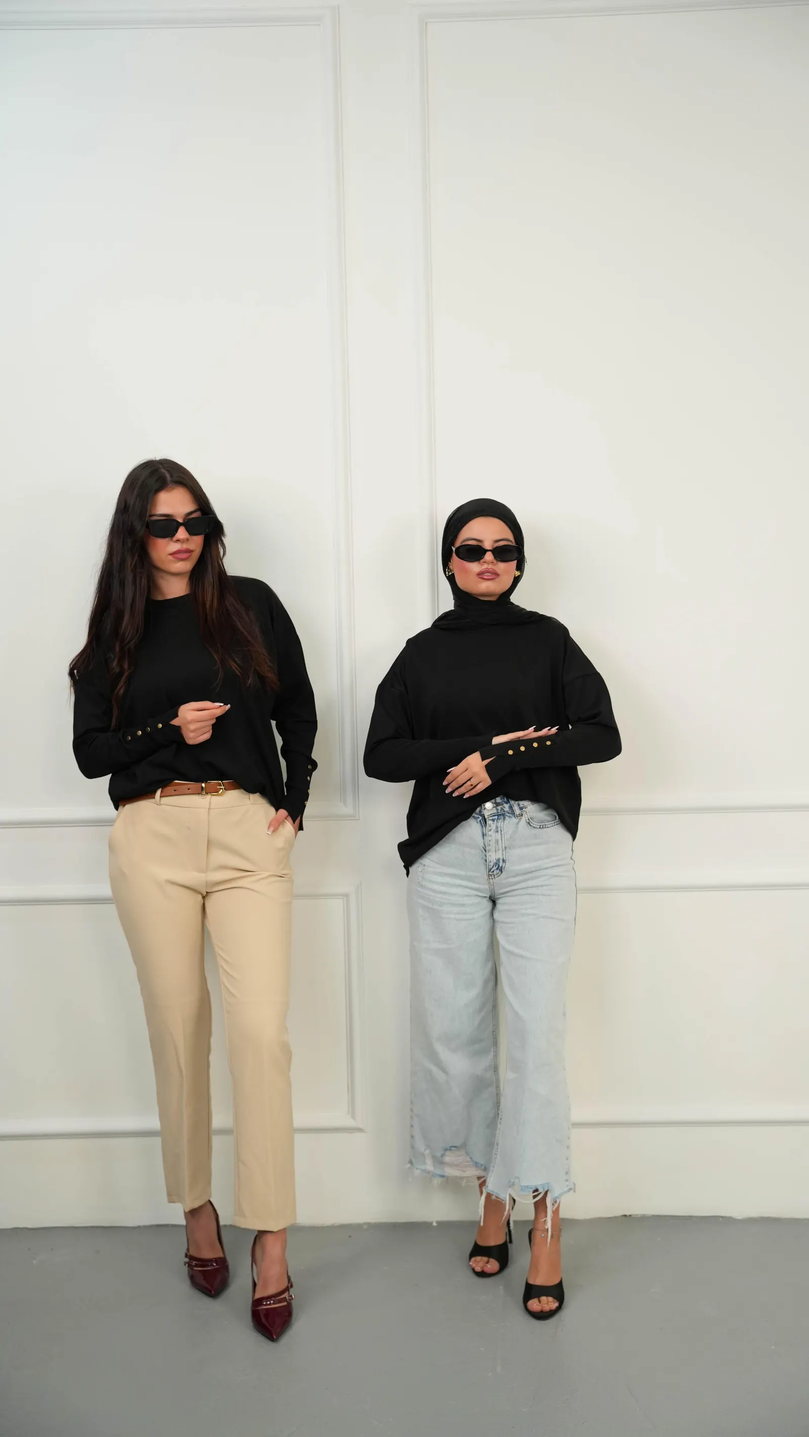 Button Cuff Knit Long Top-2